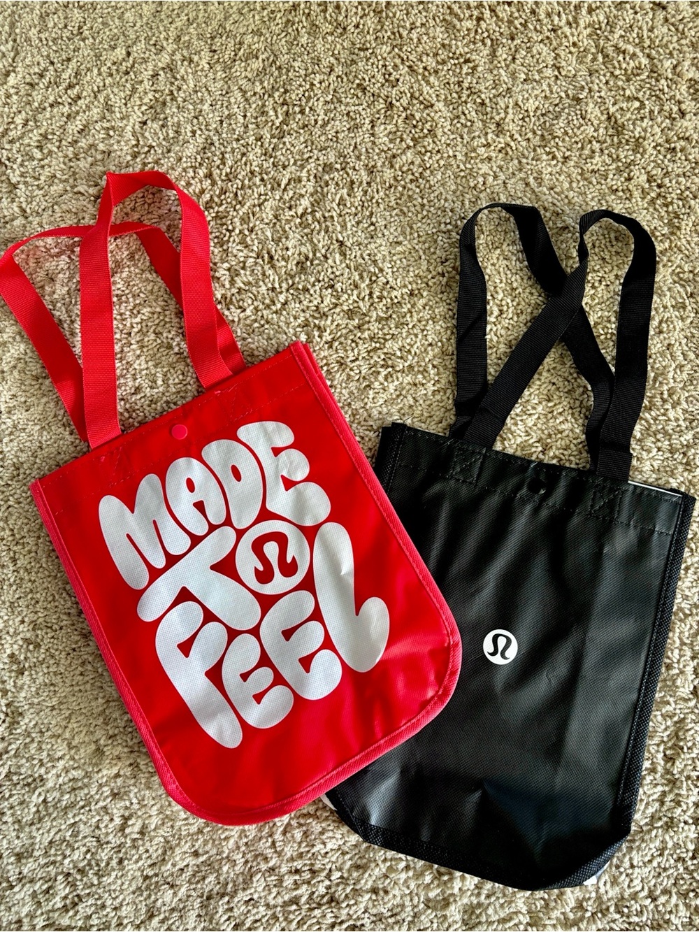 Set of 2 Lululemon Small Reusable Red/Black Color Bags